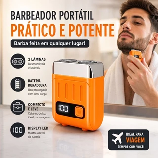 Aparador de Barba Elétrico Recarregável Cabeça Dupla Leve Portátil Ideal para Viagem e Uso Diário 3187