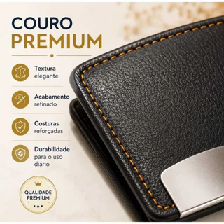 Carteira Mágica Masculina Porta Cartão Em couro