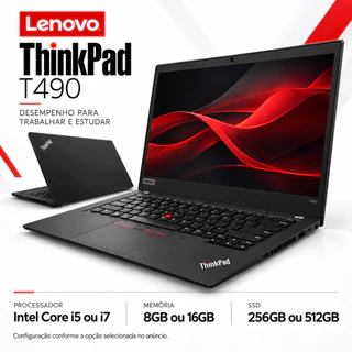 Notebook Lenovo T490 Profissional ThinkPad i5 8ª 16GB RAM SSD 256GB Tela 14" Seminovo - Envio Rápido