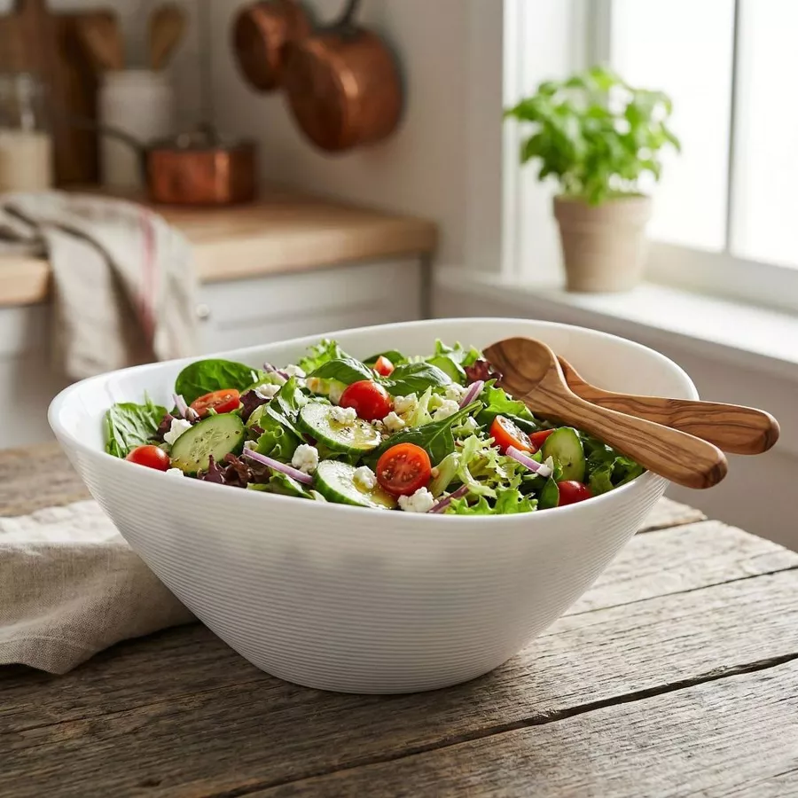 Tigela Saladeira Vidro Opaline Branca 2 Litros