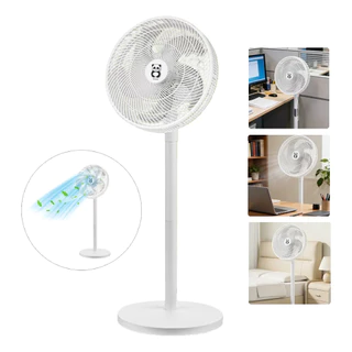 Ventilador de Coluna Alta 130cm 60w 20” 5 Pás Alumínio, Oscilação, 3 Velocidades, Bivolt, Altura Ajustável - Para Salão