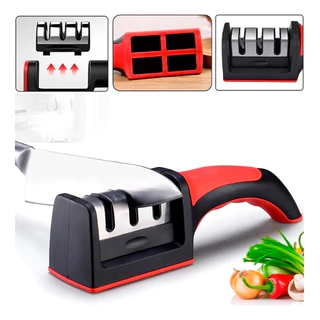 Afiador de Faca Amolador Tesoura Profissional 3 em 1 Aço Inox Seguro com 3 Afiadores em Oferta na Shopee