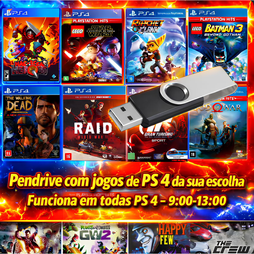 PS4 Pendrive com JOGOS de PS 4, JOGOS da sua Escolha | Shopee Brasil