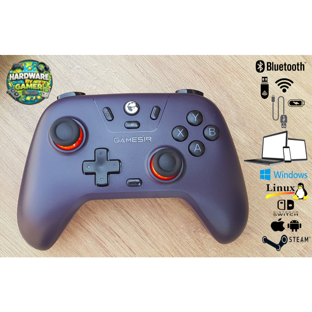 Controle Gamesir T4 Nova Lite Space Purple Sem Fio Para Pc Switch Android iOS Steam Hall Effect