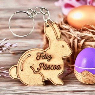 KIT Chaveiro Coelho  MDF já vão todos montados, festa, Páscoa em Oferta na Shopee