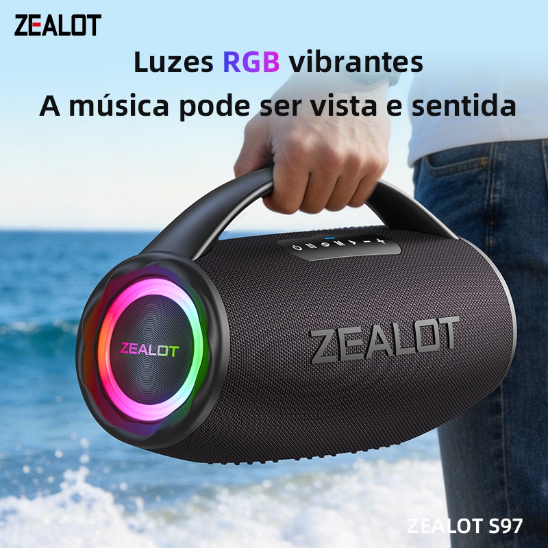 ZEALOT S97 Caixa de Som Bluetooth Portátil 80W Potente, TWS
