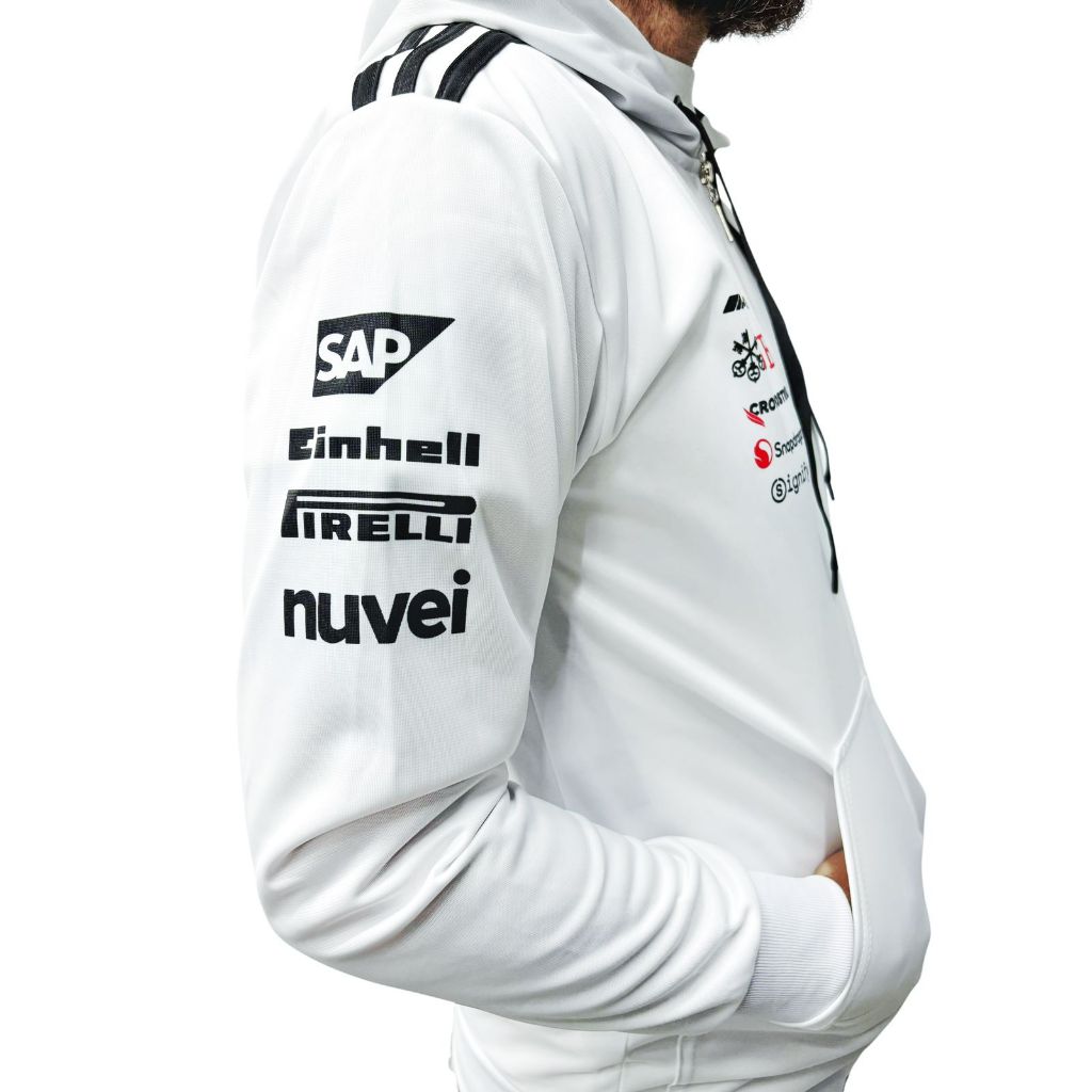 Jaqueta Nylon Mercedes Petronas AMG Modelo Formula 1 Branca MER20