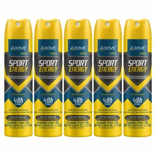 Kit X5 Desodorante Antritranspirante Above Men Sport Energy 150ml