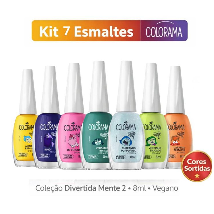 Kit Coleção Completa Esmalte Colorama Divertidamente 2 - São 7 Cores ...