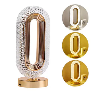 Luminária de Mesa Lâmpada Touch Quarto Luxuosa Cristal Acrílico Led