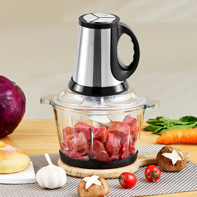 Processador Alimentos Elétrico Vidro Legumes Carne 2L/3L Alç