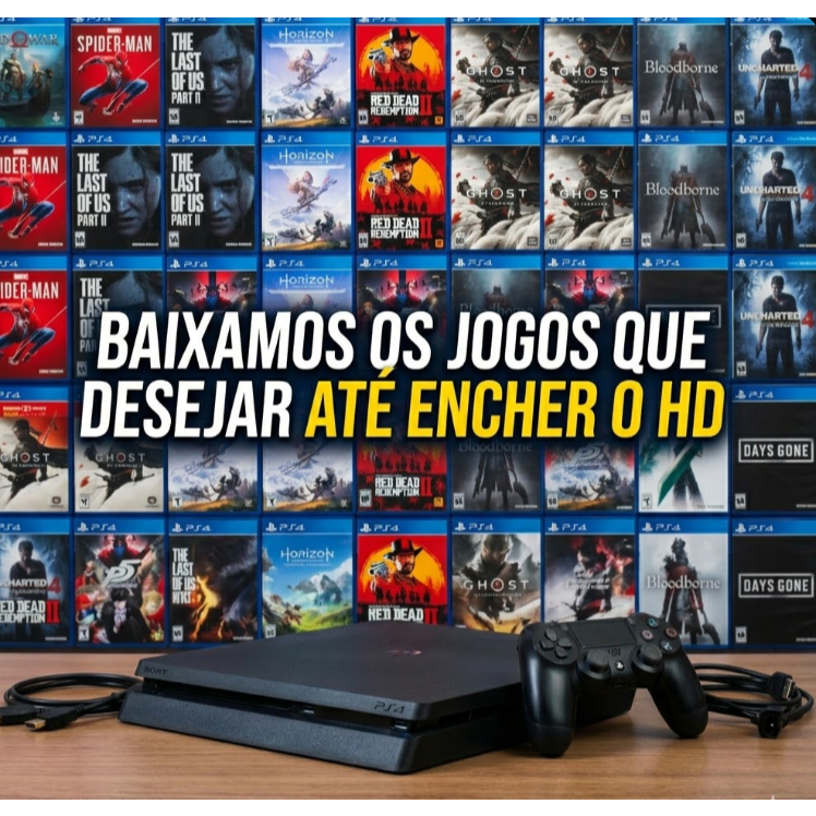 Playstation 4 DESBLOQUEADO + HD Cheio de jogos (Recondicionado)