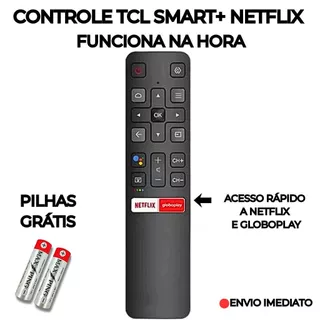 Controle Remoto Universal Para TV TCL Smart 4K Androide/Netflix e Globoplay + 2 Pilhas AAA