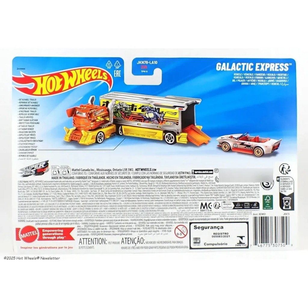 GALACTIC EXPRESS Super Rigs Hot Wheels Carrinho + Caminhão de