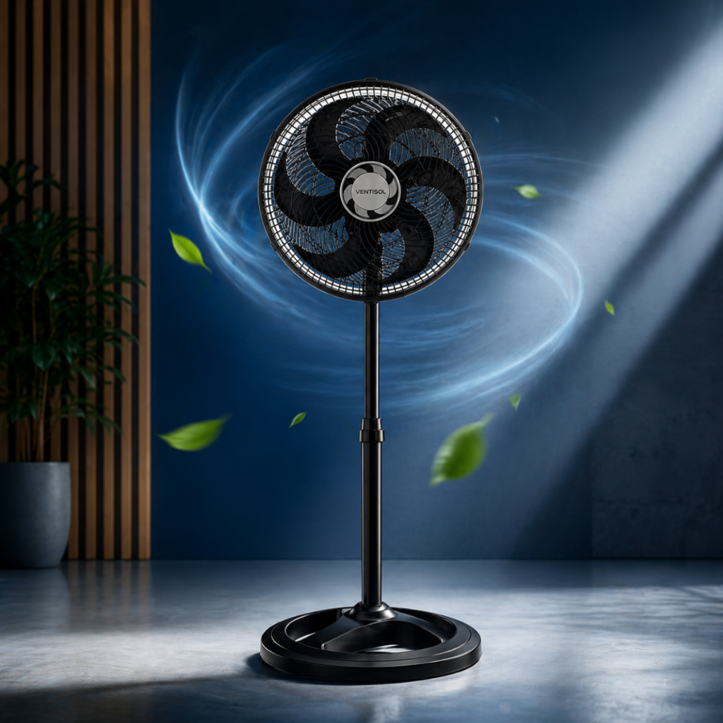 Ventilador de Coluna 50cm Ventisol Turbo 6 Pás Oscilante Preto Bivolt ...