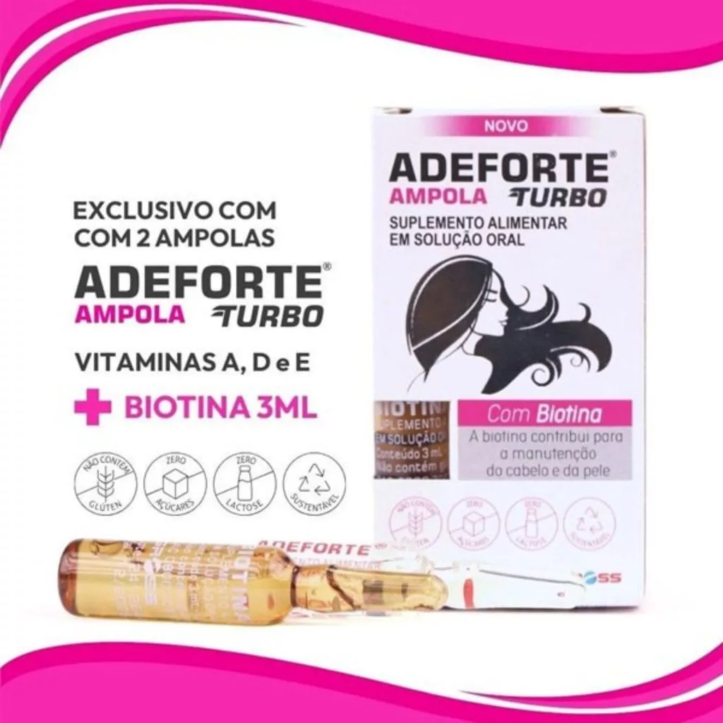 Adeforte Turbo Biotina Liquida Para Cabelos Fortes