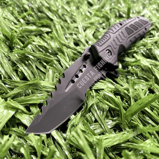 Canivete Semi-automatico Taue TC24 c/ Apito Clip de Cinto e Pederneira p/ Pesca, Outdoor, Coleção