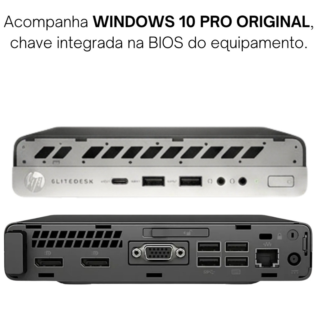 Computador PC Hp 800 G4 Mini Intel Core I5 8500 SSD 256gb 8GB de