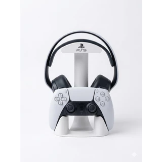 Suporte Duplo Controle E Headset Universal (PS5, PS4, PC) - Organização Minimalista Para Setup E Mesa