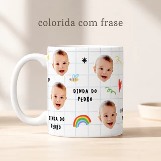 Caneca Personalizada com Foto/Rostinho/Carinhas 325ml | Presente para Mães, Pais, Avós, Dindos e Amigos