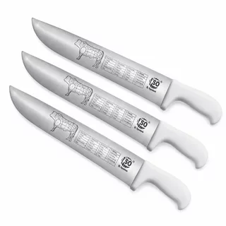 Kit Faca Para Carne 8 Polegadas Aço Inox Para Cozinha Churrasco Restaurante Buffet e Uso Culinário