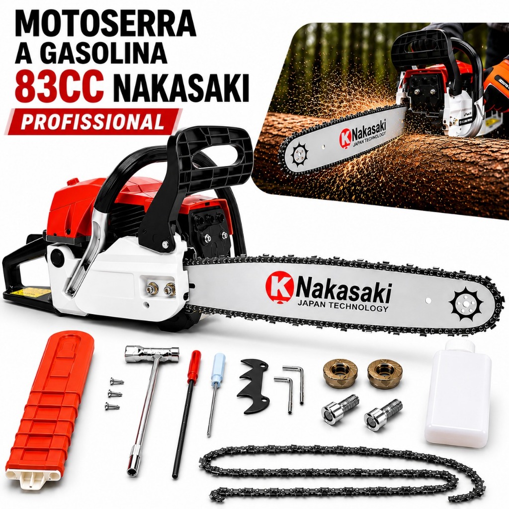 Motosserra Profissional Nakasaki 83cc Sabre 55cm 3.5HP | Shopee Brasil