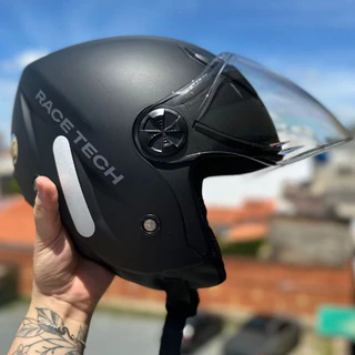 CAPACETE RACE TECH PLAY BLADE URBANO ABERTO MONOCOLOR PRETO FOSCO TITANIUM NOVO LANÇAMENTO NOVO