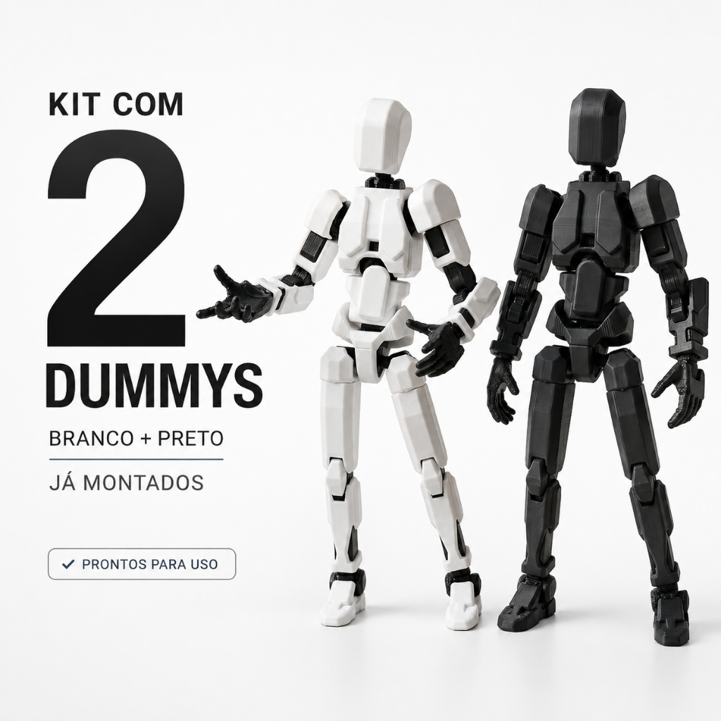 Kit 2 Boneco Articulado Dummy 13 Montado Brinquedo Infantil Figura Criativo Acessórios