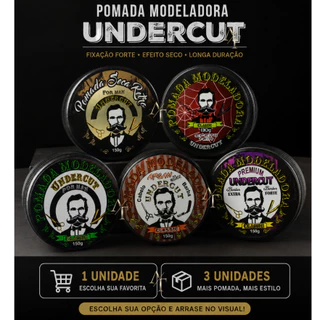Modeladora Undercut 150g Pasta Cera Pomada Barbearia Barbeiro Salão Fixador