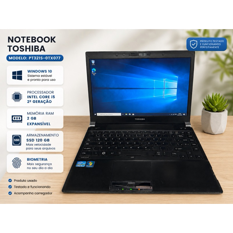 Notebook Toshiba PT321S-0TX077 | Intel Core i5 2ª Geração | SSD