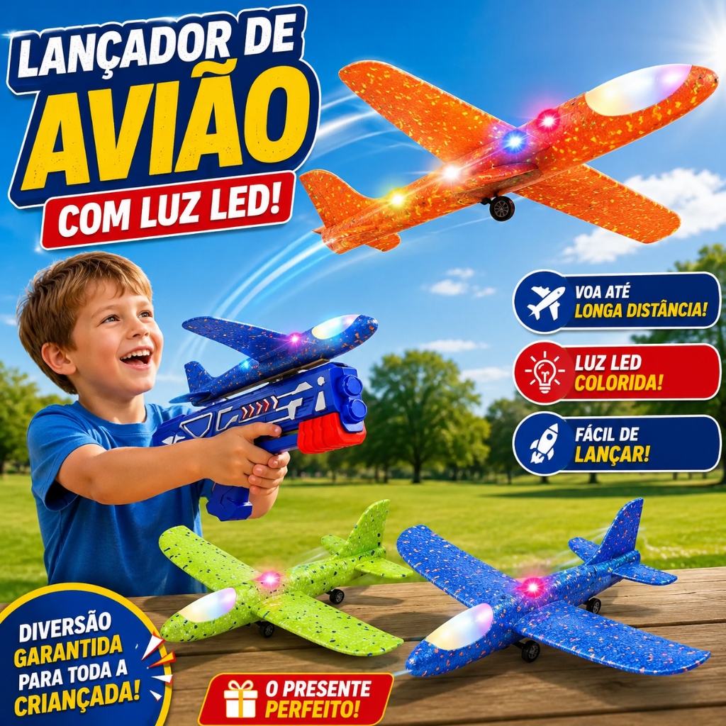 Lançador de Avião de Espuma com Led