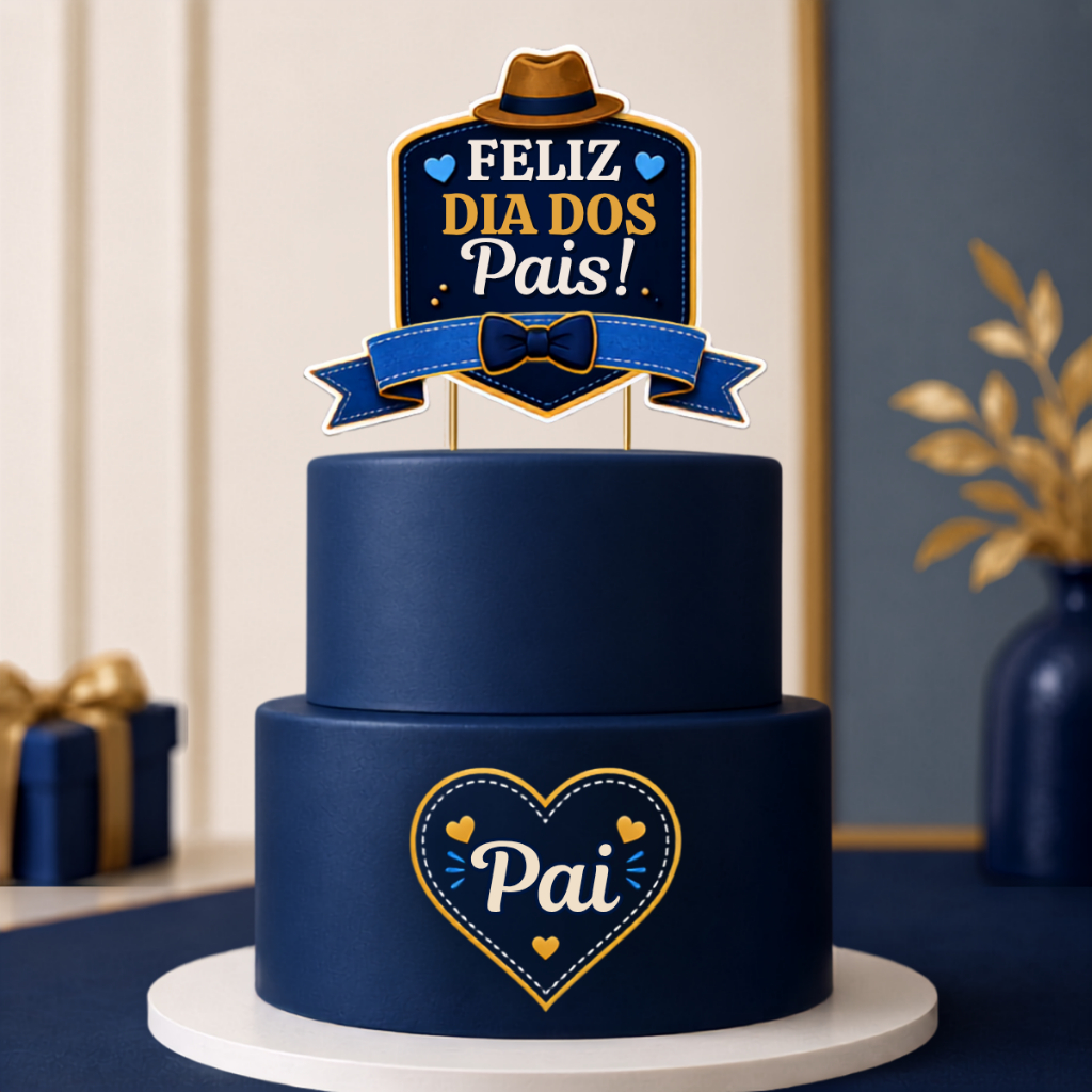 Bolo Fake Masculino Dia Dos Pais 2 Andares em EVA Para Decoração ...