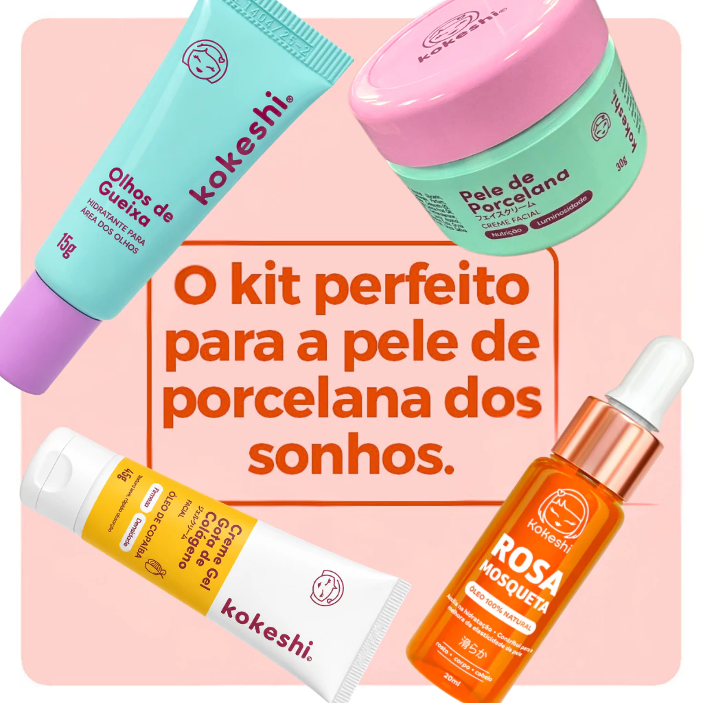 Kit Renovadores Gota de Colágeno e Rosa Mosqueta Kokeshi