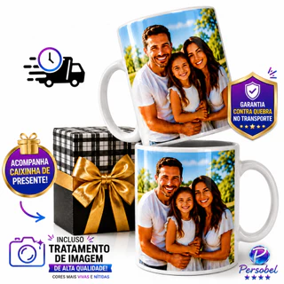 Caneca Personalizada com Foto e Nome + Caixinha de Presente Grátis. Presente Criativo