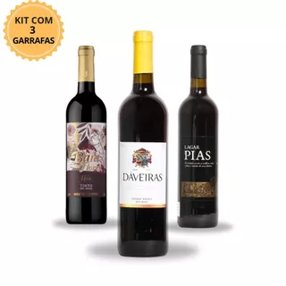 Kit Com 3 Vinhos Tinto Portugueses Entrada Região Alentejo