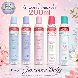 KIT 2 UNIDADES DESODORANTE AEROSOL GIOVANNA BABY 200ML (ESCOLHA O SEU KIT)