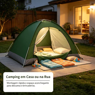 Barraca de Acampamento Automática 1-4 Pessoas Impermeável Montagem Rápida 3 Tamanhos