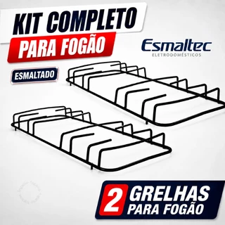 Kit 2 Grelhas Grade Trempe Para Fogão Esmaltec Bali Hawai Caribe Lateral Com Pino