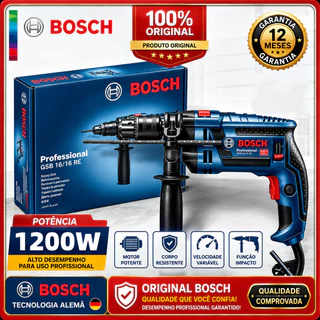 Furadeira de Impacto Bosch GSB 16R 1200W 127V/220V furadeira parafusadeira Profissional Original