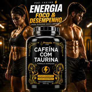 Cafeína com Taurina 120 Comprimidos | Pré-Treino Energia Foco Disposição