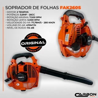 Soprador de Folhas a Gasolina Lateral 26cc 0,9HP Carbon Fak