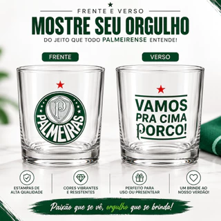 Copo Rocks Palmeiras + 4 Cubos de Pedra Copo de Whisky 400ml Copo Baixo Drinks Bebidas Bar