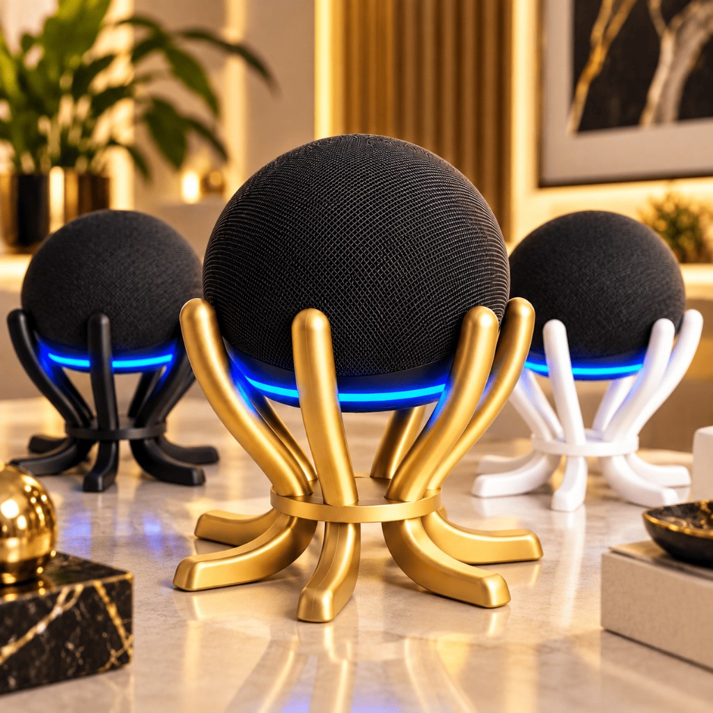 Suporte para Alexa Echo Dot 4 e 5 Base de Mesa Antiderrapante Impressa em 3D | Design Moderno