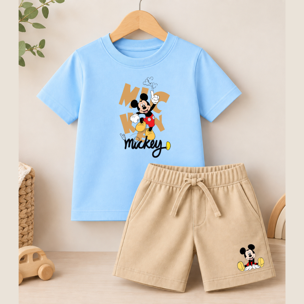 Conjunto Camiseta e Short Moletinho Infantil Juvenil Mickey Mouse Verão ...