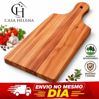 Tábua de Corte Madeira Pinus Premium Grossa 45x23cm para Carne Churrasco e Cozinha