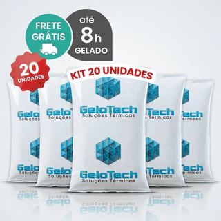 Kit 20 Gelo Reutilizável 15g Até 8h Gelado Não Molha | GeloTech Flexível Gel Artificial Atóxico