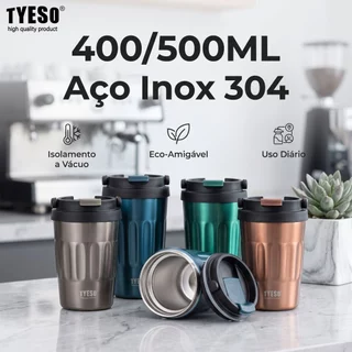 TYESO Copo de café Copo térmico 400MLAço inoxidável 304 de alta qualidade grau alimentício Mantenha quente e frio