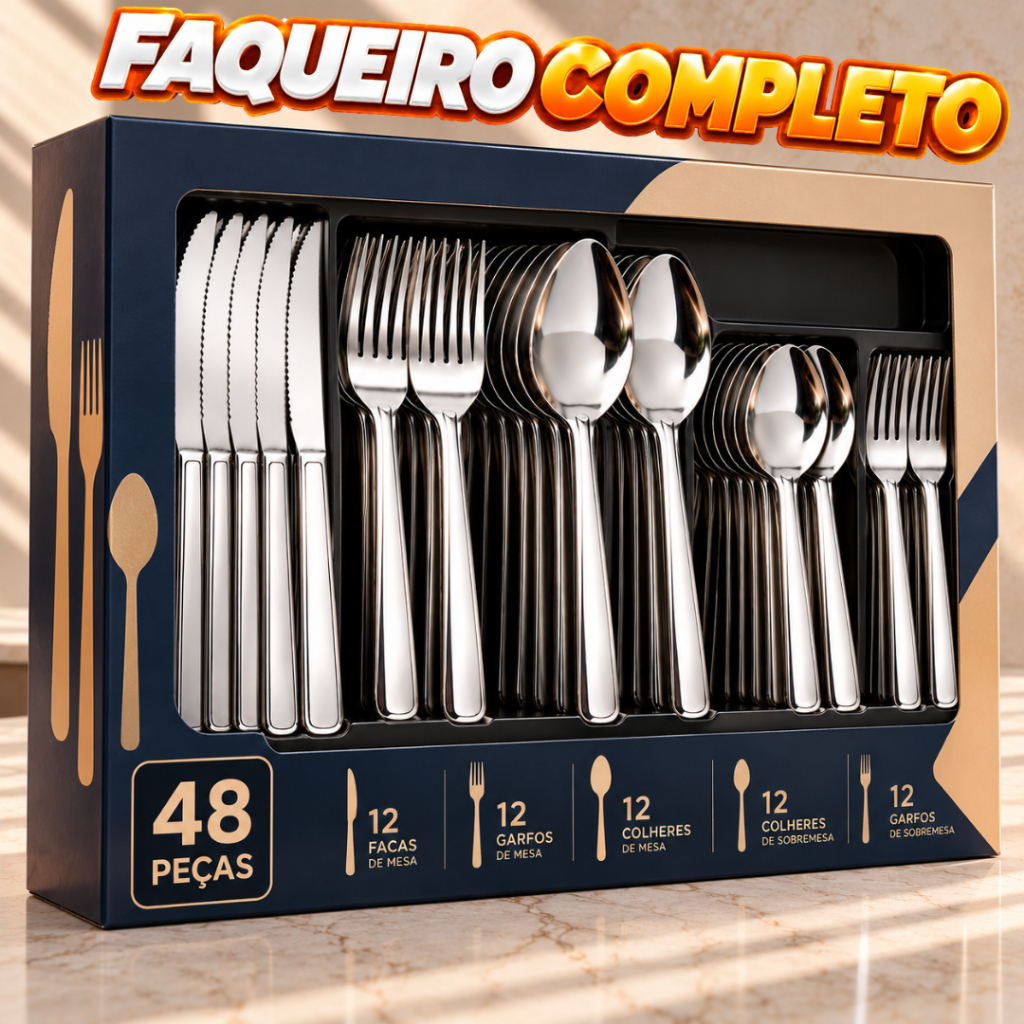 Talheres Faqueiro Talheres Jogo Facas Colher Garfo Colher de Sobremesa ...