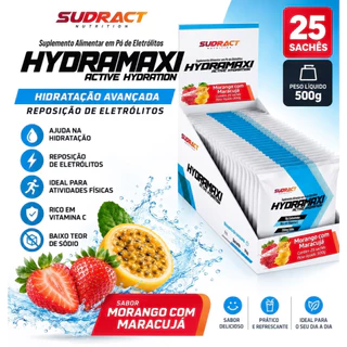Isotônico Hydramaxi Sudract (Display Com 25 Sachês) Morango com Maracujá