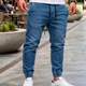 CALÇA MASCULINA JOGGER EM SARJA COM PUNHO E ELASTANO MODA URBANA STREET WEAR